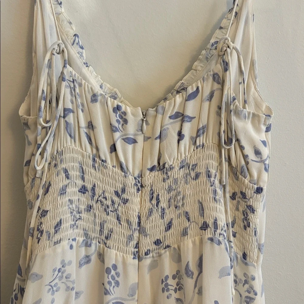 Reformation Embry Midi Dress in Laurel Blue and White Size 10 - Picture 5 of 12
